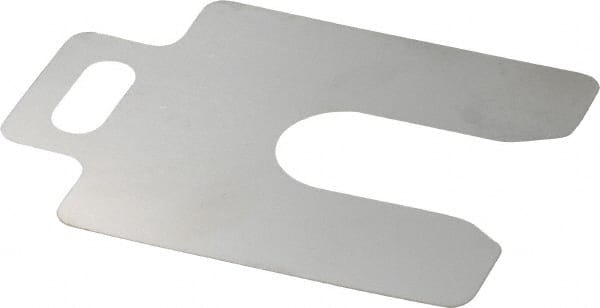 Made in USA - 20 Piece, 2 Inch Long x 2 Inch Wide x 0.003 Inch Thick, Slotted Shim Stock - Stainless Steel, 5/8 Inch Wide Slot - Exact Tooling