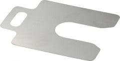 Made in USA - 20 Piece, 2 Inch Long x 2 Inch Wide x 0.003 Inch Thick, Slotted Shim Stock - Stainless Steel, 5/8 Inch Wide Slot - Exact Tooling