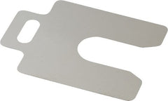 Made in USA - 20 Piece, 2 Inch Long x 2 Inch Wide x 0.006 Inch Thick, Slotted Shim Stock - Stainless Steel, 5/8 Inch Wide Slot - Exact Tooling