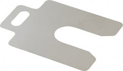 Made in USA - 20 Piece, 2 Inch Long x 2 Inch Wide x 0.008 Inch Thick, Slotted Shim Stock - Stainless Steel, 5/8 Inch Wide Slot - Exact Tooling