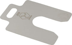 Made in USA - 20 Piece, 2 Inch Long x 2 Inch Wide x 0.01 Inch Thick, Slotted Shim Stock - Stainless Steel, 5/8 Inch Wide Slot - Exact Tooling