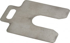 Made in USA - 20 Piece, 2 Inch Long x 2 Inch Wide x 0.025 Inch Thick, Slotted Shim Stock - Stainless Steel, 5/8 Inch Wide Slot - Exact Tooling