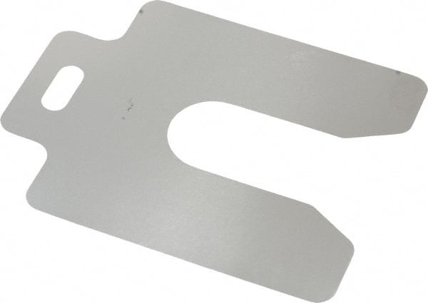Made in USA - 20 Piece, 3 Inch Long x 3 Inch Wide x 0.001 Inch Thick, Slotted Shim Stock - Stainless Steel, 7/8 Inch Wide Slot - Exact Tooling
