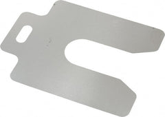 Made in USA - 20 Piece, 3 Inch Long x 3 Inch Wide x 0.001 Inch Thick, Slotted Shim Stock - Stainless Steel, 7/8 Inch Wide Slot - Exact Tooling