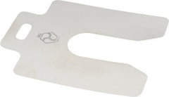 Made in USA - 20 Piece, 3 Inch Long x 3 Inch Wide x 0.002 Inch Thick, Slotted Shim Stock - Stainless Steel, 7/8 Inch Wide Slot - Exact Tooling