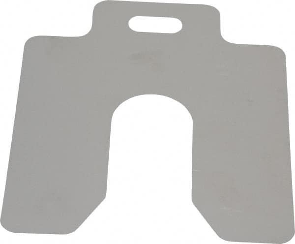 Made in USA - 20 Piece, 3 Inch Long x 3 Inch Wide x 0.003 Inch Thick, Slotted Shim Stock - Stainless Steel, 7/8 Inch Wide Slot - Exact Tooling