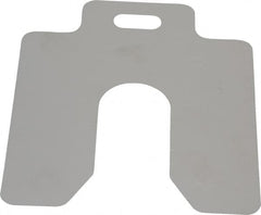 Made in USA - 20 Piece, 3 Inch Long x 3 Inch Wide x 0.003 Inch Thick, Slotted Shim Stock - Stainless Steel, 7/8 Inch Wide Slot - Exact Tooling