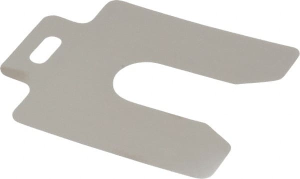 Made in USA - 20 Piece, 3 Inch Long x 3 Inch Wide x 0.004 Inch Thick, Slotted Shim Stock - Stainless Steel, 7/8 Inch Wide Slot - Exact Tooling
