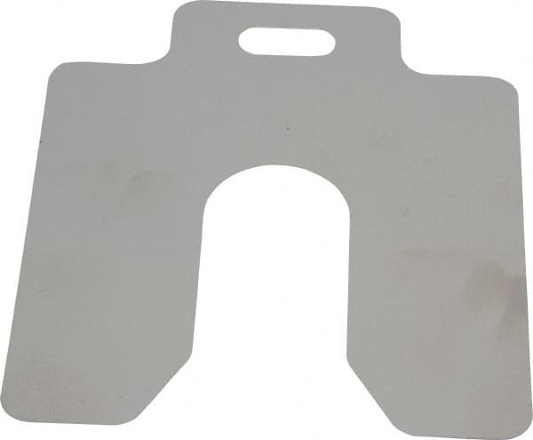 Made in USA - 20 Piece, 3 Inch Long x 3 Inch Wide x 0.005 Inch Thick, Slotted Shim Stock - Stainless Steel, 7/8 Inch Wide Slot - Exact Tooling