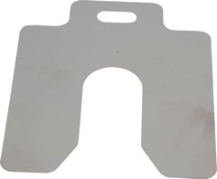 Made in USA - 20 Piece, 3 Inch Long x 3 Inch Wide x 0.005 Inch Thick, Slotted Shim Stock - Stainless Steel, 7/8 Inch Wide Slot - Exact Tooling