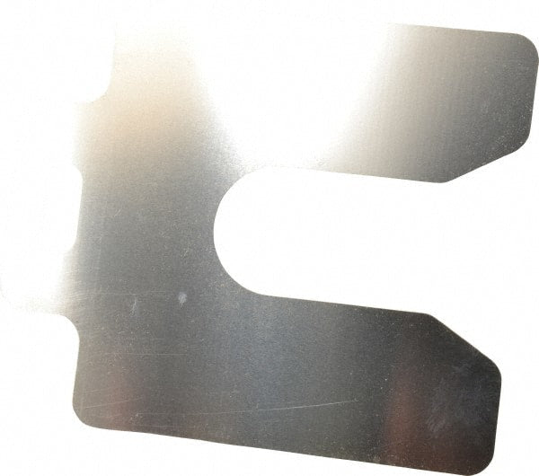 Made in USA - 20 Piece, 3 Inch Long x 3 Inch Wide x 0.01 Inch Thick, Slotted Shim Stock - Stainless Steel, 7/8 Inch Wide Slot - Exact Tooling
