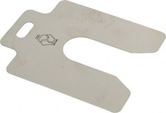 Made in USA - 20 Piece, 3 Inch Long x 3 Inch Wide x 0.02 Inch Thick, Slotted Shim Stock - Stainless Steel, 7/8 Inch Wide Slot - Exact Tooling
