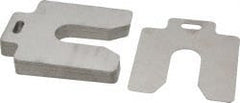 Made in USA - 20 Piece, 3 Inch Long x 3 Inch Wide x 0.025 Inch Thick, Slotted Shim Stock - Stainless Steel, 7/8 Inch Wide Slot - Exact Tooling