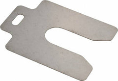 Made in USA - 20 Piece, 3 Inch Long x 3 Inch Wide x 0.031 Inch Thick, Slotted Shim Stock - Stainless Steel, 7/8 Inch Wide Slot - Exact Tooling