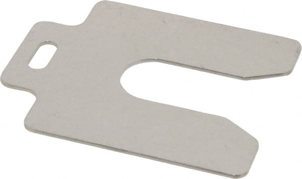 Made in USA - 10 Piece, 3 Inch Long x 3 Inch Wide x 0.062 Inch Thick, Slotted Shim Stock - Stainless Steel, 7/8 Inch Wide Slot - Exact Tooling
