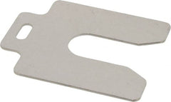 Made in USA - 10 Piece, 3 Inch Long x 3 Inch Wide x 0.062 Inch Thick, Slotted Shim Stock - Stainless Steel, 7/8 Inch Wide Slot - Exact Tooling
