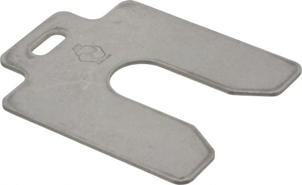 Made in USA - 10 Piece, 3 Inch Long x 3 Inch Wide x 0.075 Inch Thick, Slotted Shim Stock - Stainless Steel, 7/8 Inch Wide Slot - Exact Tooling
