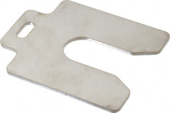 Made in USA - 5 Piece, 3 Inch Long x 2 Inch Wide x 0.1 Inch Thick, Slotted Shim Stock - Stainless Steel, 7/8 Inch Wide Slot - Exact Tooling