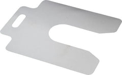 Made in USA - 20 Piece, 4 Inch Long x 4 Inch Wide x 0.001 Inch Thick, Slotted Shim Stock - Stainless Steel, 1-1/4 Inch Wide Slot - Exact Tooling
