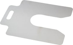 Made in USA - 20 Piece, 4 Inch Long x 4 Inch Wide x 0.002 Inch Thick, Slotted Shim Stock - Stainless Steel, 1-1/4 Inch Wide Slot - Exact Tooling
