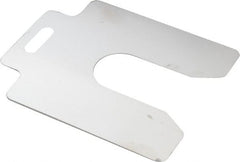 Made in USA - 20 Piece, 4 Inch Long x 4 Inch Wide x 0.003 Inch Thick, Slotted Shim Stock - Stainless Steel, 1-1/4 Inch Wide Slot - Exact Tooling