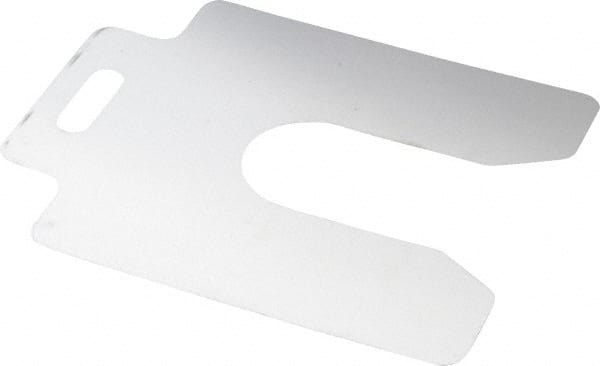 Made in USA - 20 Piece, 4 Inch Long x 4 Inch Wide x 0.004 Inch Thick, Slotted Shim Stock - Stainless Steel, 1-1/4 Inch Wide Slot - Exact Tooling
