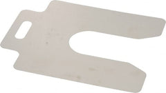Made in USA - 20 Piece, 4 Inch Long x 4 Inch Wide x 0.005 Inch Thick, Slotted Shim Stock - Stainless Steel, 1-1/4 Inch Wide Slot - Exact Tooling