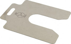 Made in USA - 20 Piece, 4 Inch Long x 4 Inch Wide x 0.025 Inch Thick, Slotted Shim Stock - Stainless Steel, 1-1/4 Inch Wide Slot - Exact Tooling