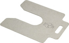 Made in USA - 20 Piece, 4 Inch Long x 4 Inch Wide x 0.031 Inch Thick, Slotted Shim Stock - Stainless Steel, 1-1/4 Inch Wide Slot - Exact Tooling