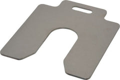 Made in USA - 10 Piece, 4 Inch Long x 4 Inch Wide x 0.075 Inch Thick, Slotted Shim Stock - Stainless Steel, 1-1/4 Inch Wide Slot - Exact Tooling