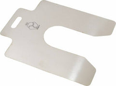 Made in USA - 20 Piece, 5 Inch Long x 5 Inch Wide x 0.002 Inch Thick, Slotted Shim Stock - Stainless Steel, 1-5/8 Inch Wide Slot - Exact Tooling