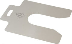 Made in USA - 20 Piece, 5 Inch Long x 5 Inch Wide x 0.005 Inch Thick, Slotted Shim Stock - Stainless Steel, 1-5/8 Inch Wide Slot - Exact Tooling
