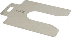 Made in USA - 20 Piece, 5 Inch Long x 5 Inch Wide x 0.01 Inch Thick, Slotted Shim Stock - Stainless Steel, 1-5/8 Inch Wide Slot - Exact Tooling