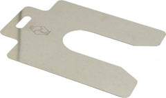 Made in USA - 20 Piece, 5 Inch Long x 5 Inch Wide x 0.02 Inch Thick, Slotted Shim Stock - Stainless Steel, 1-5/8 Inch Wide Slot - Exact Tooling