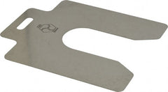 Made in USA - 20 Piece, 5 Inch Long x 5 Inch Wide x 0.025 Inch Thick, Slotted Shim Stock - Stainless Steel, 1-5/8 Inch Wide Slot - Exact Tooling