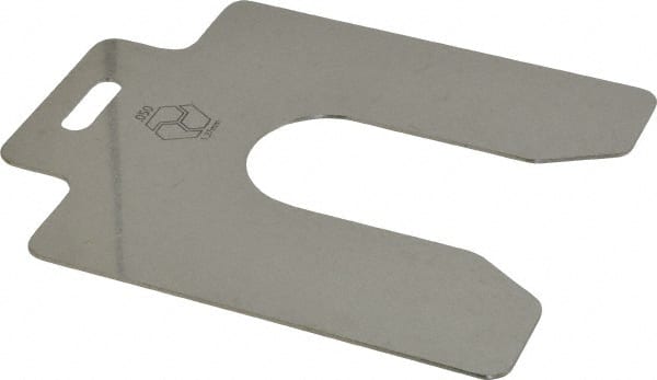 Made in USA - 10 Piece, 5 Inch Long x 5 Inch Wide x 0.05 Inch Thick, Slotted Shim Stock - Stainless Steel, 1-5/8 Inch Wide Slot - Exact Tooling