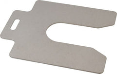 Made in USA - 10 Piece, 5 Inch Long x 5 Inch Wide x 0.075 Inch Thick, Slotted Shim Stock - Stainless Steel, 1-5/8 Inch Wide Slot - Exact Tooling
