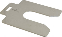 Made in USA - 5 Piece, 5 Inch Long x 5 Inch Wide x 0.1 Inch Thick, Slotted Shim Stock - Stainless Steel, 1-5/8 Inch Wide Slot - Exact Tooling