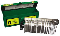Made in USA - 130 Piece, 0.001 to 0.125 Inch Thickness, Stainless Steel Slotted Shim Assortment - 8 Inch Long x 8 Inch Wide, 2-1/2 Inch Wide Slot - Exact Tooling
