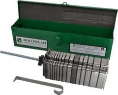 Made in USA - 340 Piece, 0.001 to 0.125 Inch Thickness, Stainless Steel Slotted Shim Assortment - 3 Inch Long x 3 Inch Wide, 7/8 Inch Wide Slot - Exact Tooling