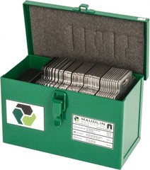 Made in USA - 130 Piece, 0.001 to 0.125 Inch Thickness, Stainless Steel Slotted Shim Assortment - 4 Inch Long x 4 Inch Wide, 1-1/4 Inch Wide Slot - Exact Tooling