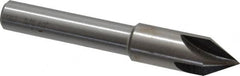 Interstate - 5/8" Head Diam, 1/2" Shank Diam, 4 Flute 60° High Speed Steel Countersink - Bright Finish, 4" OAL, Single End, Straight Shank, Right Hand Cut - Exact Tooling