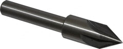Interstate - 3/4" Head Diam, 1/2" Shank Diam, 4 Flute 60° High Speed Steel Countersink - Bright Finish, 4-1/8" OAL, Single End, Straight Shank, Right Hand Cut - Exact Tooling