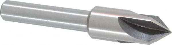 Interstate - 3/4" Head Diam, 1/2" Shank Diam, 4 Flute 82° High Speed Steel Countersink - Exact Tooling