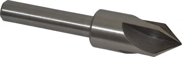 Interstate - 7/8" Head Diam, 1/2" Shank Diam, 4 Flute 82° High Speed Steel Countersink - Exact Tooling