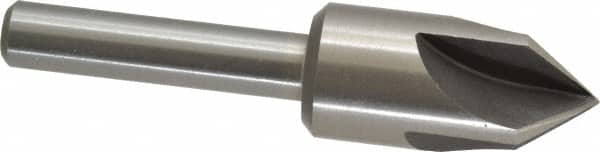 Interstate - 1" Head Diam, 1/2" Shank Diam, 4 Flute 82° High Speed Steel Countersink - Exact Tooling