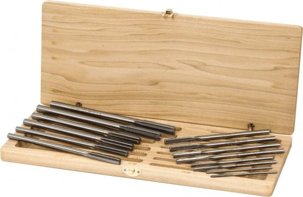 Made in USA - 0.123" to 0.4995", Chucking Reamer Set - Straight Flute, Right Hand Cut, 14 Pieces - Exact Tooling