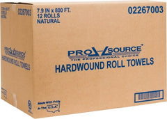 PRO-SOURCE - Hard Roll of 1 Ply Natural Paper Towels - 8" Wide, 800' Roll Length - Exact Tooling