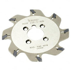 Iscar - Arbor Hole Connection, 1.3386" Depth of Cut, 125mm Cutter Diam, 1.2598" Hole Diam, 8 Tooth Indexable Slotting Cutter - SGSF Toolholder, GSF. Insert - Exact Tooling