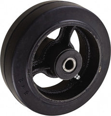 Value Collection - 6 Inch Diameter x 2 Inch Wide, Rubber Caster Wheel - 820 Lb. Capacity, 2-3/16 Inch Hub Length, 3/4 Inch Axle Diameter, Roller Bearing - Exact Tooling